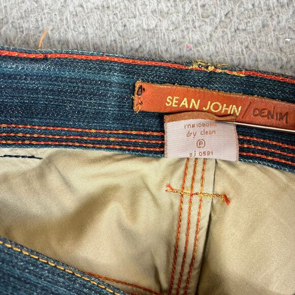 Sean John Jeans Men 34x33  Blue Denim Carpenter Utility Straight Leg Streetwear - Picture 6 of 12